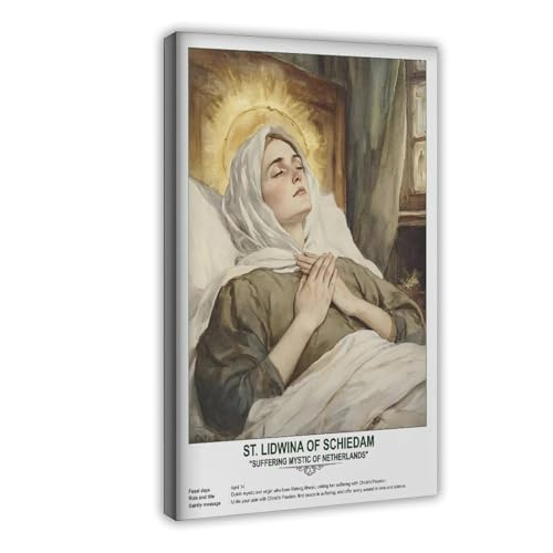 SWDXA St. Lidwina of Schiedam Canvas Poster Wall Art Prints Room Aesthetic Murals Bedroom And Living Decorations 24" L X 36" W
