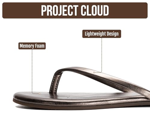 Image of Project Cloud Flip Flops for Women Footwear- Lightweight and Memory Foam Insole Sandals for Women 2026 - Durable Non-Slip Beach Essentials Flats for Women Sandals (Foundations)