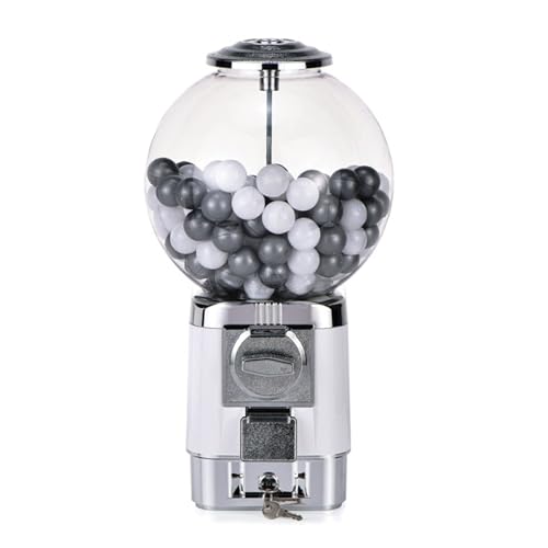bcomedrag Distributore di Gomme da Masticare Commerciale, Distributore di Snack alla Rinfusa, Distributore di Giocattoli in Capsule da Tavolo, per Palline di Caramelle E Giocattoli,White