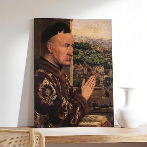 Impression sur toile The Virgin Jan Van Eyck tableau 50x75 cm - 7