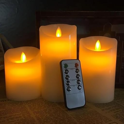 flintronic 3PCS LED Velas sin Llama, Vela de Pilar con Control Remoto y Función de Temporizador, Φ 7.5cmxH 10cm/12.5cm/15cm, Velas LED para Cumpleaños/Fiesta/Boda/Hotel/Decoración Hogar-Blanco Marfil | Ya disponible en tu tienda friki favorita! En mundofriki.es!