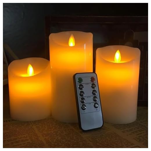 flintronic 3PCS LED Velas sin Llama, Vela de Pilar con Control Remoto y Función de Temporizador, Φ 7.5cmxH 10cm/12.5cm/15cm, Velas LED para Cumpleaños/Fiesta/Boda/Hotel/Decoración Hogar-Blanco Marfil