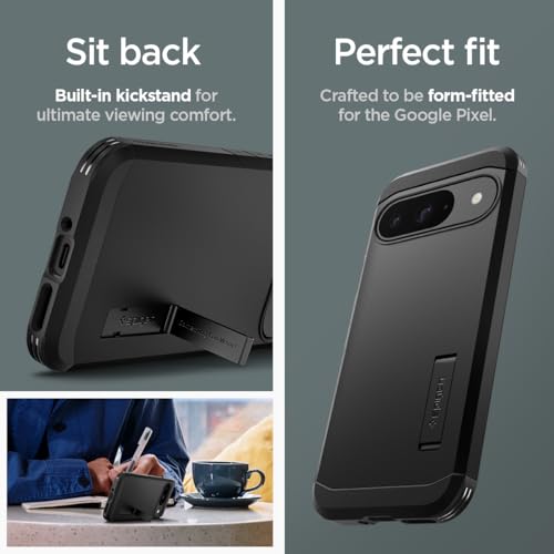 Spigen Tough Armor Designed for Pixel 9 Case/Pixel 9 Pro Case (2024) [Kickstand] [Military-Grade Protection] - Black - image 7