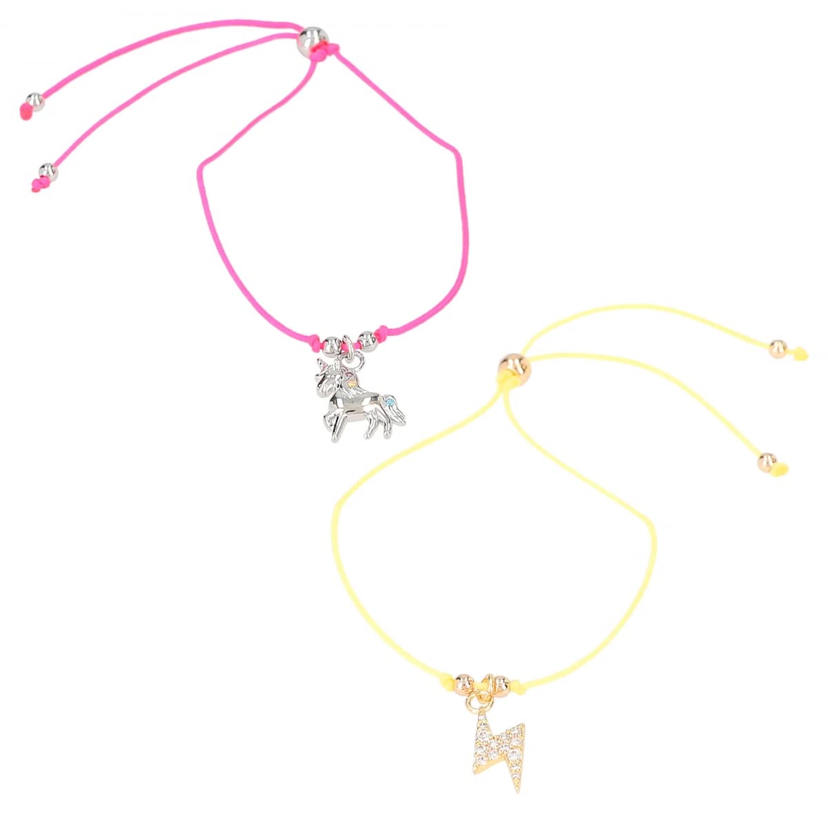Depesche 11837-003 - Armband in Orange You Are lovedmit goldenem Charm und Deko-Perle, variabel