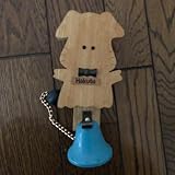 Hakuba 犬の形 木製ベル 青色