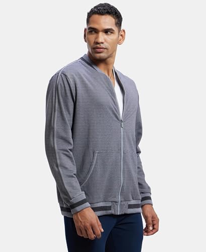 Image of Jockey AM92 Men Super Combed Cotton Rich Fleece Jacket With StayWarm Technology