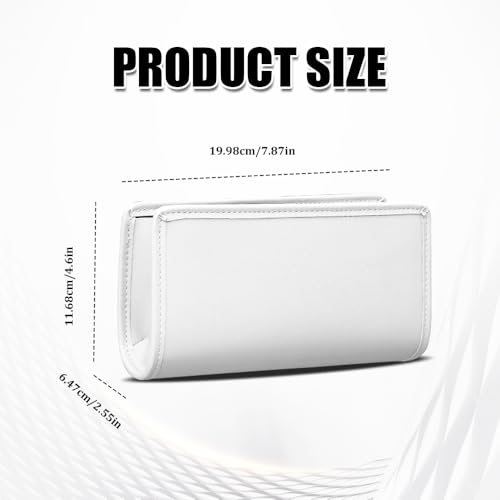 Image of Car Trash Can, Car Garbage Can, Waterproof Litter Auto Trash Can for Travelling, Auto Interior Accessories Foldable Hanging Mini Cars Storage Bag Container Universal Fit Most Cars (White)