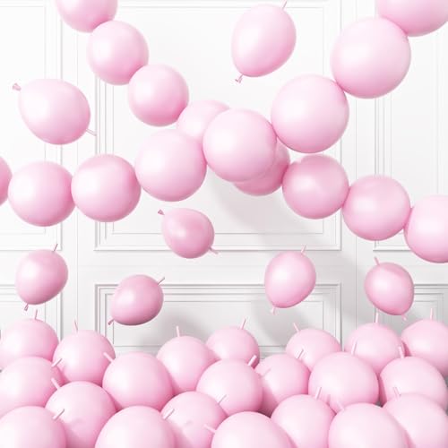 Image of Pink Link Balloons,60Pcs 6Inch Baby Pink Latex Linking Balloons for Birthday Valentine's Day Baby Shower Wedding Anniversary Party Decorations