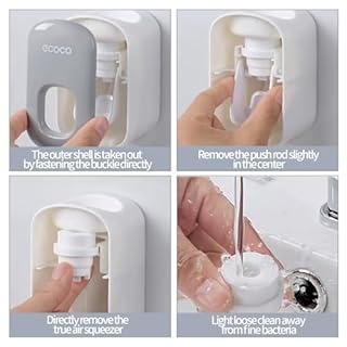 Dispenser automatico di dentifricio, impermeabile, senza polvere, montaggio a parete, porta dentifricio, accessori da bagno, dispenser automatico di dentifricio per bagno (B)