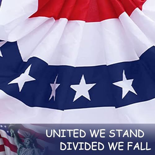 Image of 1 Pack 3x6 Feet 250th Anniversary Large American Flags Patriotic Bunting Stars Stripes 4th of July Pleated Fan USA Flag Banners Red White Blue Decorations for Outdoor Porch,Memorial Day,Independence Day Decorations