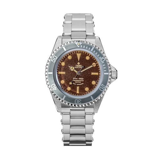 TACTICAL FROG Thorn T023 V2 PT5000 Montre automatique pour homme, 40 mm, mouvement mécanique, verre saphir, super lumineuse, 20 bar, Marron, Sport