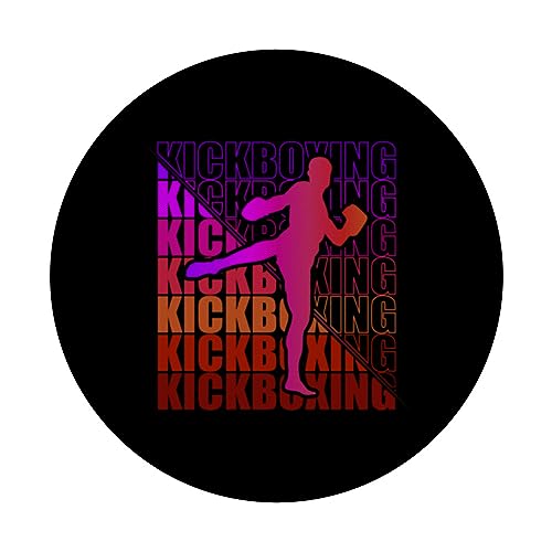 Kickboxer Martial Arts Kickboxing PopSockets Swappable PopGrip, Black - Image 3