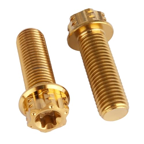Image of 4Pcs Titanium Bolt Flange Torx Head M8 M10 x 20 25 30mm Screw Bolt for Motorcycle Car Modifications (Gold, M10x30mm Pitch 1.25)