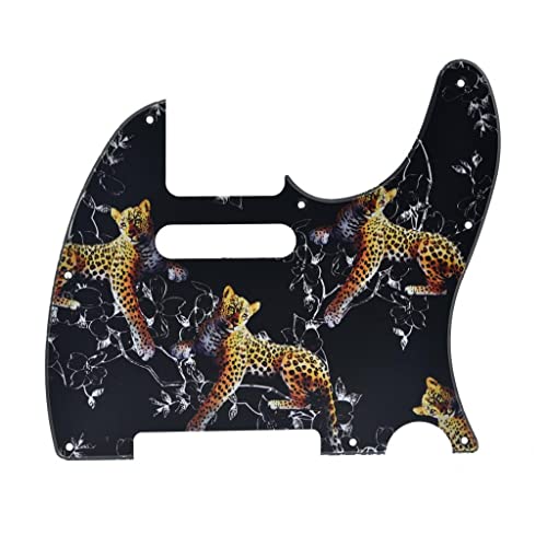 Plaque à gratter anti-rayures Kaish léopard 8 trous pour guitare