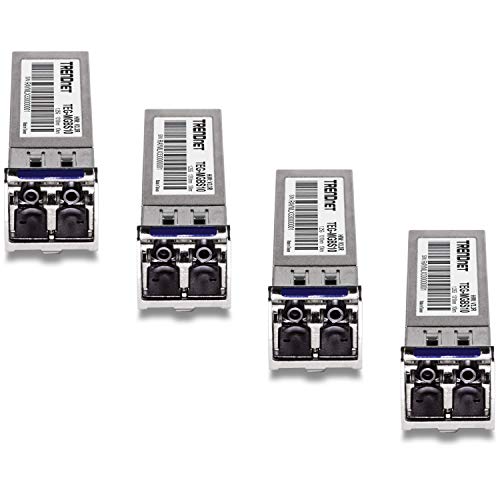 Image of TRENDnet SFP Single-Mode LC Module 4-Pack, TEG-MGBS10 /4, For Single Mode Fiber, Distances up to 10km(6.2 Miles), Gigabit SFP, Supports Up to 1.25Gbps, IEEE 802.3z Gigabit Ethernet, Lifetime Protection