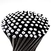 Papier Strohhalme schwarz kurz, 100 Stück, 15 cm lang, 8mm Ø. Strohhalme ideal für Feiern, Partys mit Longdrinks und Cocktails I Geburtstag, biologisch abbaubar, Umweltfreundlich Einweg Trinkhalm