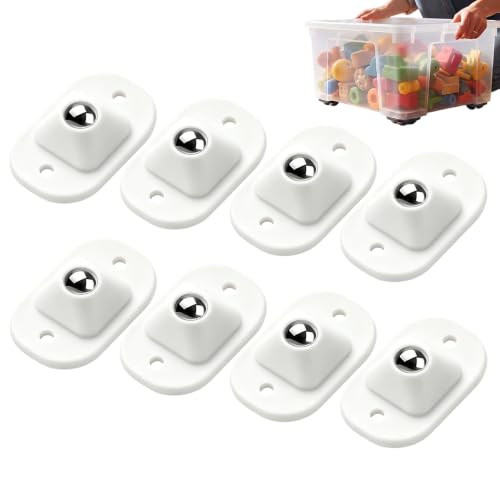 Self Adhesive Mini Caster Wheels, 8 Pack Small Appliance Slider Appliance Rollers for Kitchen, 360 Swivel Mini Casters-Solve Coffee Maker Air Fryer Small Appliances Countertop Sliding，White 8PC