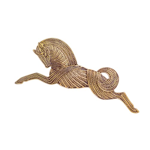 Vintage Horse Brooch Pin for Women Girls Men Antique Gold Tone Big Animal Brooches Dress Costume Accessories Boho Halloween Christmas Holiday Decor Jewelry Gift for Friend Father Uncle