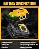 18V 5.0Ah/5000mAh DCB182 Replacement for Dewalt Battery+ 4A Charger Compatible with Dewalt Battery 18V XR DCB182 DCB184 DCB200 DCB184 DCB101 DCB107 DCB112 DCB105 DCB115 DCB203 - Image 5