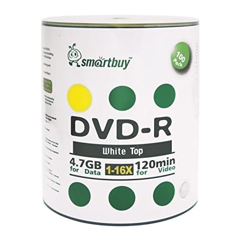 Smartbuy 400-disc 4.7gb/120min 16x DVD-R White Top Blank Data Recordable Media Disc Cover
