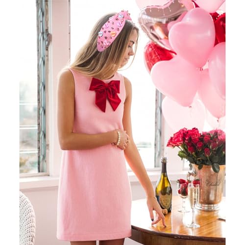 CEALXHENY Valentine's Day Headband for Women XOXO Love Massage Heart Headband Red Pink (1 Count) - Image 3