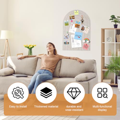 Große Filz Pinnwand Selbstklebend, 60x40cm Filzpinnwand 1 cm Dicke Dekorative Pinnwand aus Filz, Vision Board Ohne Bohren Faltbare Fototafel Memo Board Felt Bulletin Board für Büro,Schule,Kinderzimmer