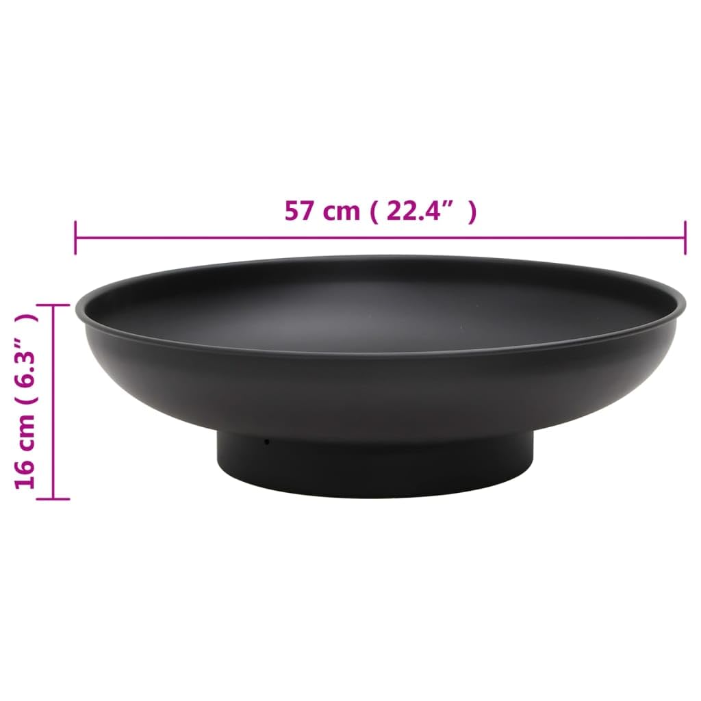 vidaXL Brasero Chimenea Fogata Calentador de Patio Horno Cuenco de Fuego Hornillo Jardín Parrilla Rejilla de Cocinado de Acero 57 cm