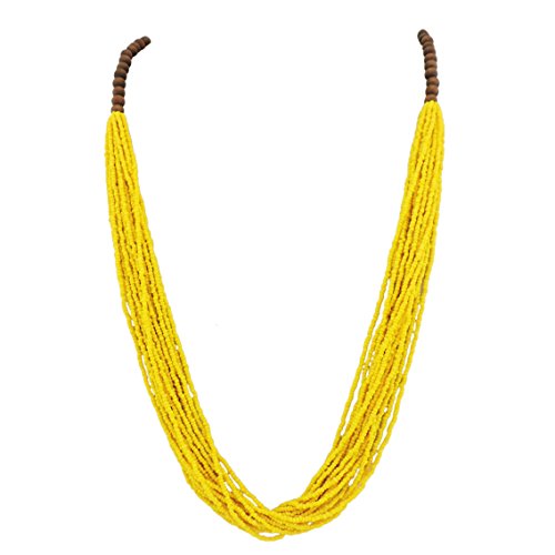BOCAR Long Multiple Row Handmade Beaded Statement Necklace with Gift Box (NK-10407-yellow) BOCAR Long Multiple Row Handmade Beaded Statement Necklace with Gift Box (NK-10407-yellow)