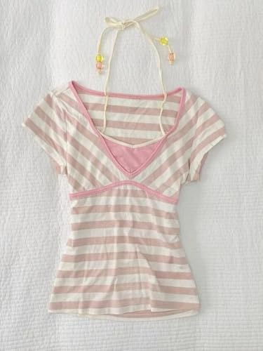 Image of Kawaii Cutecore Harajuku Y2k 2000s Tops Summer Preppy Aesthetic Alt Goth Emo Short Sleeve Graphic Tees