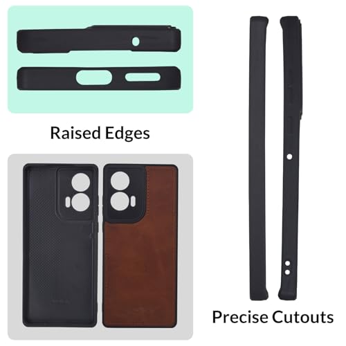 Image of SPRIG Compatible with Moto Edge 50 Fusion Premium PrimeMatte (Matte Leather TPU) Back Cover Drop Tested Shock Proof Mobile Case for Men, Women, Boys and Girls with Camera Protection (Brown)