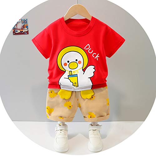 Toddler Baby Boys 2 Piece Outfit Duck Graphic Cute Short Sleeve Shorts 2PCS Set Lightweight Loose Kids Clothes4