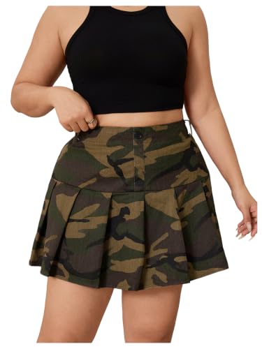 Amazon.com: SOLY HUX Women's Plus Size Skirt Camo Print High