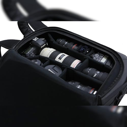 Image of BEVISGEAR Top Shelf Camera Bag, Water Resistant Sling Backpack for Photo and Video with hidden Tripod Holder, works with DSLR, SLR, Mirrorless cameras and more | 22l Capacity, 19x12x7 in, Water-Resistant 500d Kodra Plus Rain Cover, Hidden Tripod Holder, 11 Dividers, Fits Up to 15 Laptop