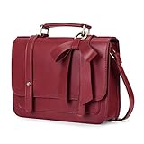 ECOSUSI Umhängetasche Damen Handtasche Kleine Schultertasche mit Abnehmbarer Schleife Crossbody Tasche Damen Rot
