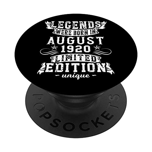 Cumpleaños Agosto 1920 Edición Limitada Regalo Legend PopSockets PopGrip Intercambiable
