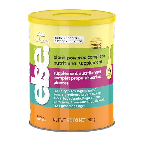 Else Kids Nutritional Shake Mix – Plant Based, Dairy Free Toddler Nutritional Drink Powder for Ages 2-12 – Kids Protein Powder w/Amino Acids & 25+ Vitamins, Clean Label Purity Certified (Vanilla)