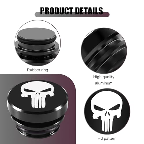 Yumfugu Pack-2 Car Cigarette Lighter Plug Cover, Dustproof Cigarette Lighter Socket Cover Cap, Universal Car Cigarette Lighter Plug Replacement, Fits Most Automotive Vehicles (Black #Skull) - Thumbnail 3