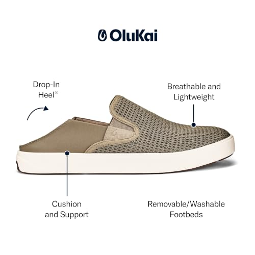 OluKai Lae'ahi Men's Slip On Shoes, Versatile & Casual Everyday Sneaker, Lightweight & Breathable Mesh, All-Day Wear & Comfort, Clay/Clay, 7 - image 4