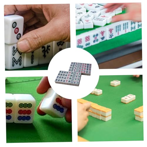 Juego de Mahjong con fichas y caja de almacenamiento miniatura 6