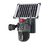 ComfyHarbor Solarbetriebene Überwachungskamera für den Außenbereich mit 8 MP Dualobjektiv, 360° Schwenk-Neigungsansicht, 1440P HD-Video, PIR-Bewegungserkennung, IP66 wetterfest, für Sicherheit zu
