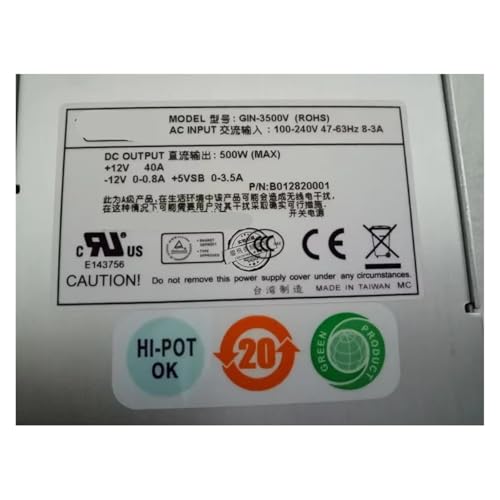 Alimentation 500W GIN-3500V bloc silencieux avec ventilation active