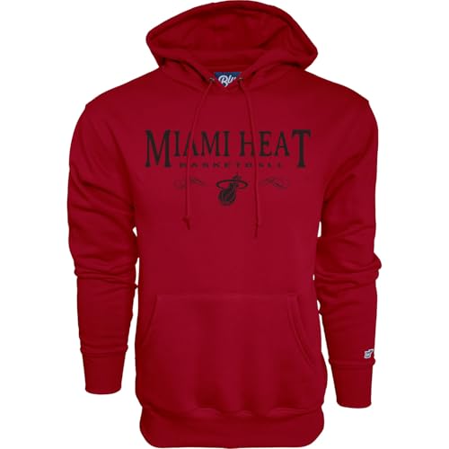 Blue 84 Miami Heat NBA Officially Licensed Hooded Sweatshirt Embroidery Basketball, Team Color, Large