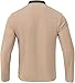 Mens Spread Collar Henley Shirts Lightweight Casual Long Sleeve Pullover Shirt Business Soft Stretch Basic Tees (Khaki,Large)