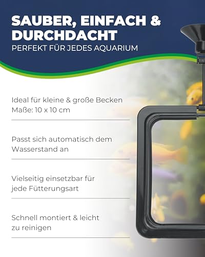HOBBY Aquaristik Feeding Station 2 I 10 x 10 cm I Futterring für Aquarien I Futterstation für Trocken- und Lebendfutter I für gezielte und saubere Fisch Fütterung I Aquarium Zubehör