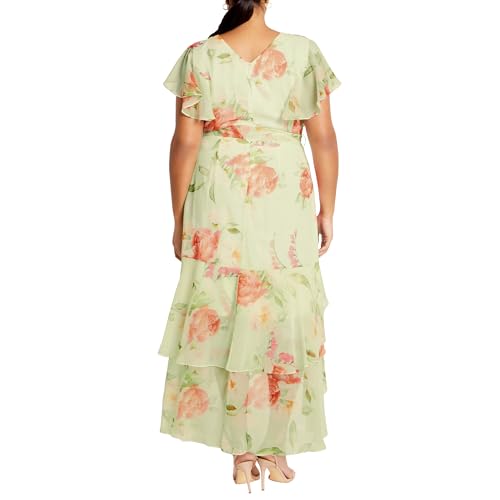 Image of City Chic Women's Plus Size Maxi Dress - Flirty Tier Print