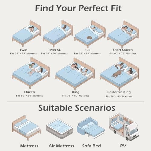 Image of Hansleep Memory Foam Mattress Pad Topper Queen, Queen Foam Mattress Topper Viscose Derived from Bamboo, Queen Size Bed Mattress Pad Cover for Back Pain Relief, 60 inch x80 inch, White (Pack of 2)