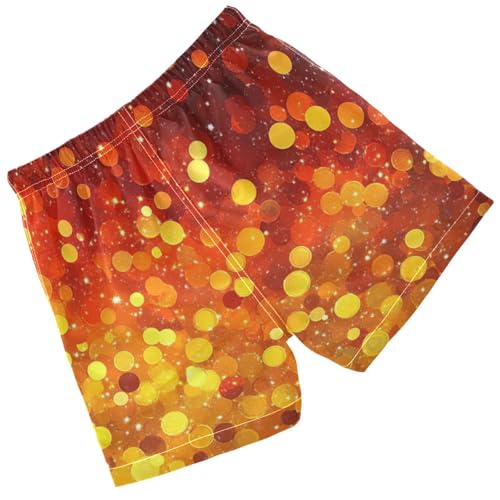 Pigsaly Boys Swim Trunks Red Yellow Orange Gradient Flashing Glitter Boys Board Shorts Swimsuit Swimwear Bathing Suit 4T2