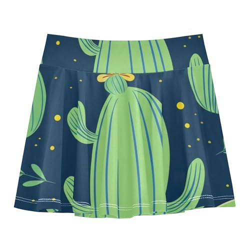 Joisal Athletic Shorts for Girls Skorts Cacti Succulents Green Kids Tennis Skirts Children Little Girl 3t