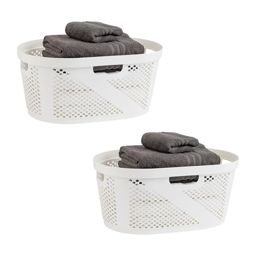 Mind Reader 40L Ventilated Laundry Baskets, Lightweight Clothes Hamper with