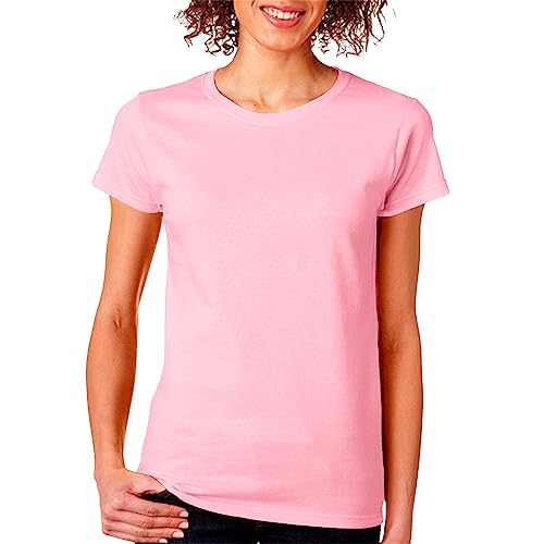 BOD HOME, Pack 1 o 2 Camisetas de Mujer, Manga Corta 100% Algodón, Camiseta Cuello Redondo Transpirable y Ligera, Ocho Colores Lisos, Cómoda y Suave, Camiseta Básica, Casual, Tallas S, M, L, XL, XXL